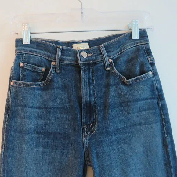 MOTHER The Insider Crop Step Fray Jeans in Girl Crush - Size 25 - Picture 3 of 14